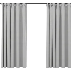 vidaXL - Gordijn - Grijs - Stof - 140 x 175 cm - 2 stuks