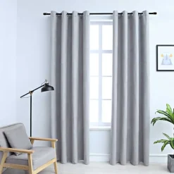 vidaXL - Gordijn - Grijs - Stof - 140 x 245 cm - 2 stuks