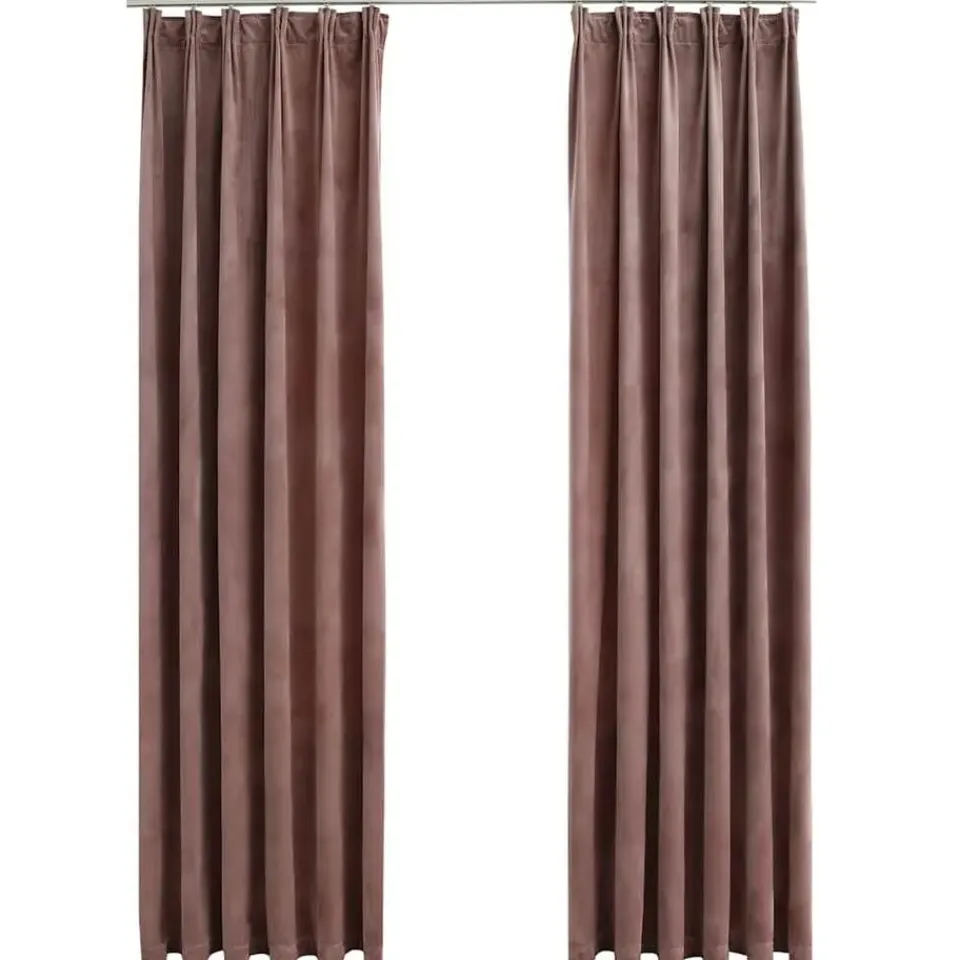 vidaXL - Gordijn - Roze - Fluweel - 140 x 245 cm - 2 stuks Clearance