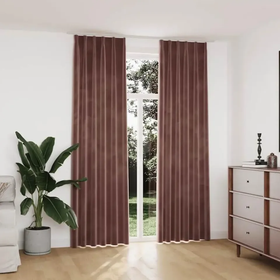 vidaXL - Gordijn - Roze - Fluweel - 140 x 245 cm - 2 stuks Clearance