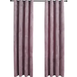 vidaXL - Gordijn - Roze - Fluweel - 140 x 245 cm - 2 stuks Outlet
