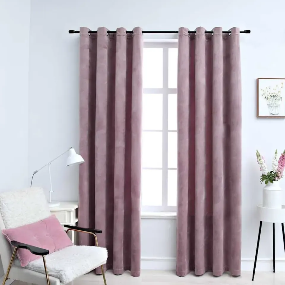 vidaXL - Gordijn - Roze - Fluweel - 140 x 245 cm - 2 stuks Outlet