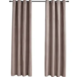 vidaXL - Gordijn - Taupe - Stof - 140 x 245 cm - 2 stuks Best