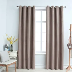 vidaXL - Gordijn - Taupe - Stof - 140 x 245 cm - 2 stuks Best