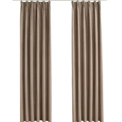 vidaXL - Gordijn - Taupe - Stof - 140 x 225 cm - 2 stuks