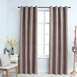 vidaXL - Gordijn - Taupe - Stof - 140 x 225 cm - 2 stuks Clearance