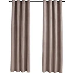 vidaXL - Gordijn - Taupe - Stof - 140 x 175 cm - 2 stuks Hot