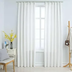 vidaXL - Gordijn - Wit - Stof - 140 x 225 cm - 2 stuks Online