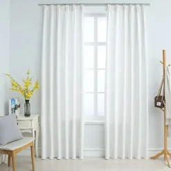 vidaXL - Gordijn - Wit - Stof - 140 x 245 cm - 2 stuks Online