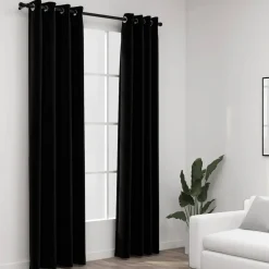 vidaXL - Gordijn - Zwart - Stof - 140 x 245 cm - 2 stuks Hot