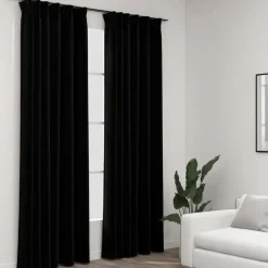 vidaXL - Gordijn - Zwart - Stof - 140 x 245 cm - 2 stuks Best