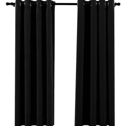 vidaXL - Gordijn - Zwart - Stof - 140 x 175 cm - 2 stuks Outlet