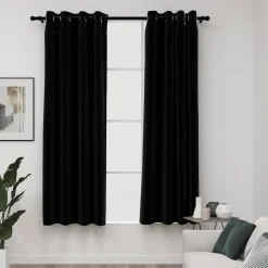 vidaXL - Gordijn - Zwart - Stof - 140 x 175 cm - 2 stuks Outlet