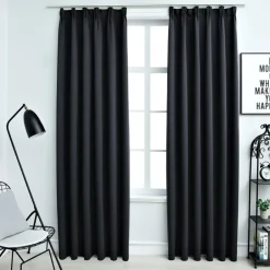 vidaXL - Gordijn - Zwart - Stof - 140 x 245 cm Online