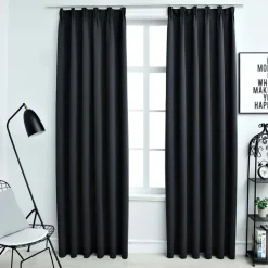 vidaXL - Gordijn - Zwart - Stof - 140 x 225 cm Online