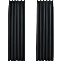 vidaXL - Gordijn - Zwart - Stof - 140 x 175 cm Best