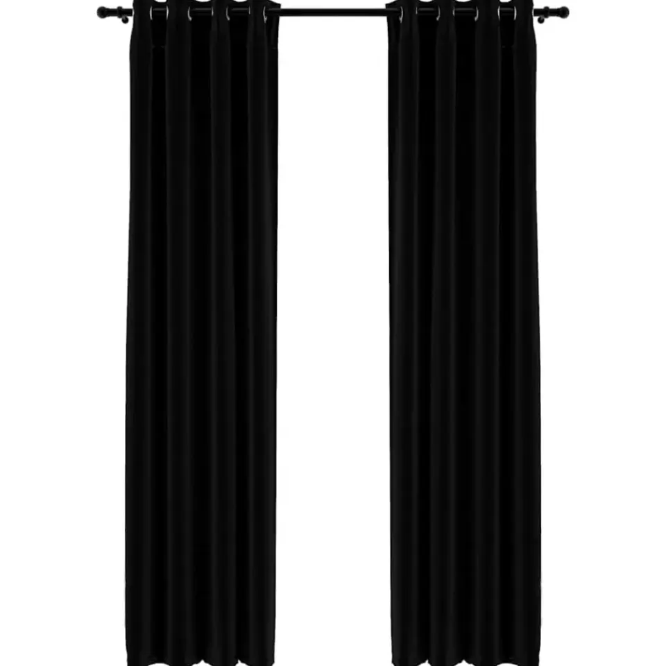 vidaXL - Gordijn - Zwart - Stof - 140 x 225 cm - 2 stuks Discount