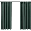 vidaXL - Gordijnen verduisterend - Groen - Stof - 140 x 175 cm - 2 stuks Best