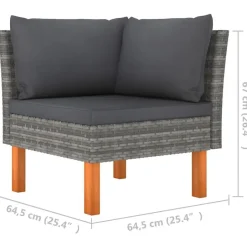 vidaXL - Hoekbanken - Grijs - Poly rattan - 2 stuks Outlet