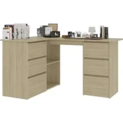 vidaXL - Hoekbureau - Bruin - Bewerkt hout Hot