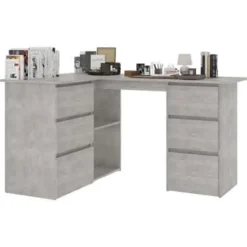 vidaXL - Hoekbureau - Grijs - Bewerkt hout Hot