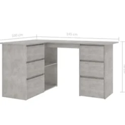 vidaXL - Hoekbureau - Grijs - Bewerkt hout Hot