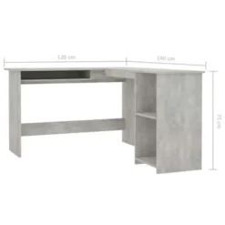 vidaXL - Hoekbureau - Grijs - Bewerkt hout New