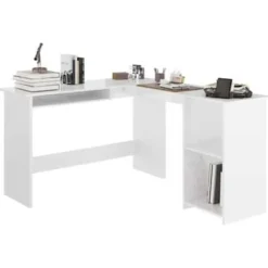 vidaXL - Hoekbureau - Wit - Bewerkt hout Clearance