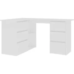 vidaXL - Hoekbureau - Wit - Bewerkt hout New