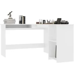 vidaXL - Hoekbureau - Wit - Bewerkt hout Online