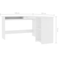 vidaXL - Hoekbureau - Wit - Bewerkt hout Online