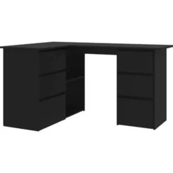 vidaXL - Hoekbureau - Zwart - Bewerkt hout Discount