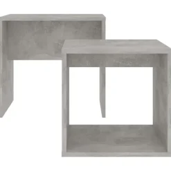 vidaXL - In Elkaar Passend Tafeltje - Grijs - Bewerkt hout Online