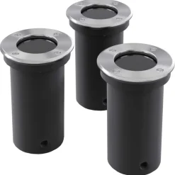 vidaXL - Inbouw Tuinlamp - Zilver - Aluminium - 3 stuks Sale