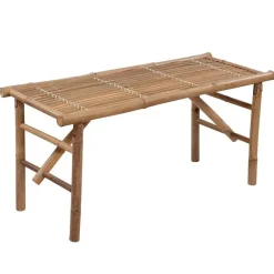 vidaXL - Inklapbaar Tuinbank met antraciet kussen - Bamboe - 118x38x45 cm