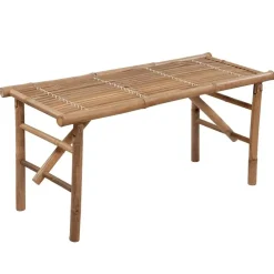 vidaXL - Inklapbaar Tuinbank met grijs kussen - Bamboe - 118x38x45 cm New