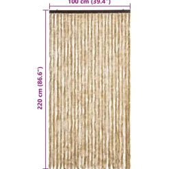 vidaXL - Insectengordijn - Beige - Polypropyleen - 100 x 220 cm Outlet