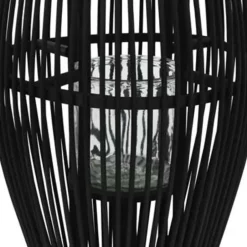 vidaXL - Kaarsenhouder - Zwart - Bamboe Sale