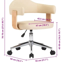 vidaXL - Kantoorstoel - Crème - Kunstleer Hot