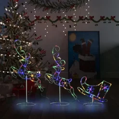 vidaXL - Kerst Rendier En Slee - Multicolour Hot