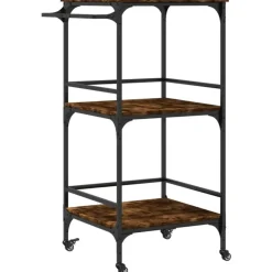 vidaXL - Keukentrolley - Bruin - Bewerkt hout Sale