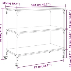 vidaXL - Keukentrolley - Bruin - Bewerkt hout Online
