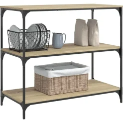 vidaXL - Keukentrolley - Bruin - Bewerkt hout Online