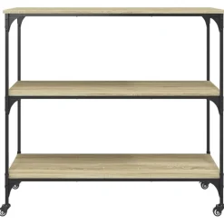 vidaXL - Keukentrolley - Bruin - Bewerkt hout Online