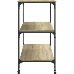 vidaXL - Keukentrolley - Bruin - Bewerkt hout Online