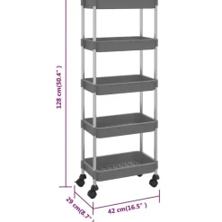 vidaXL - Keukentrolley - Grijs - IJzer Best