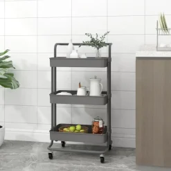 vidaXL - Keukentrolley - Grijs - IJzer Best