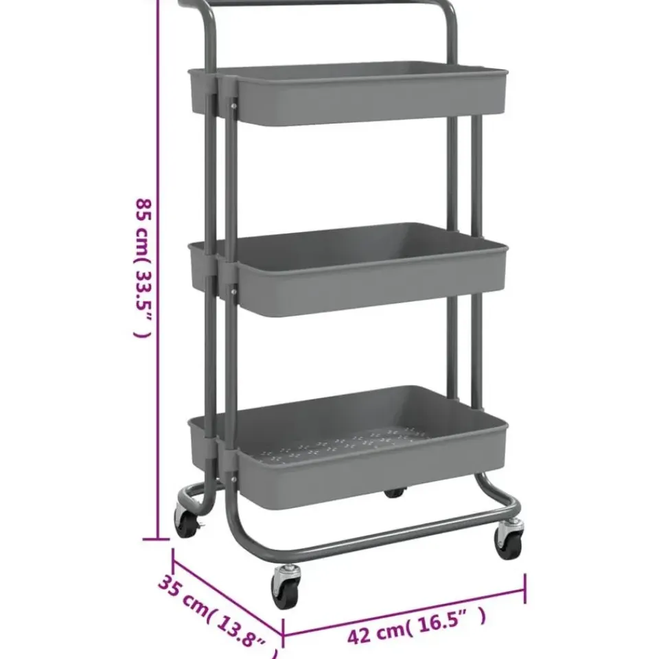 vidaXL - Keukentrolley - Grijs - IJzer Best