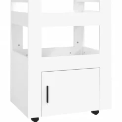 vidaXL - Keukentrolley - Wit - Bewerkt hout Discount