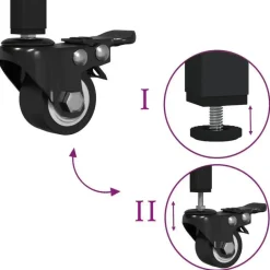 vidaXL - Keukentrolley - Zwart - Bewerkt hout